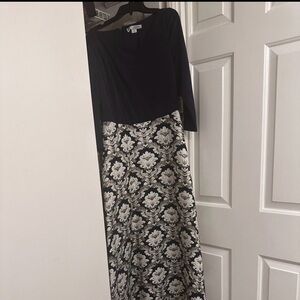 Blue and White Floral Maxi Dress